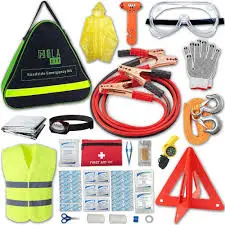 Kit de Emergencia para Automóvil (Incluye cables de arranque, triángulos y extintor)